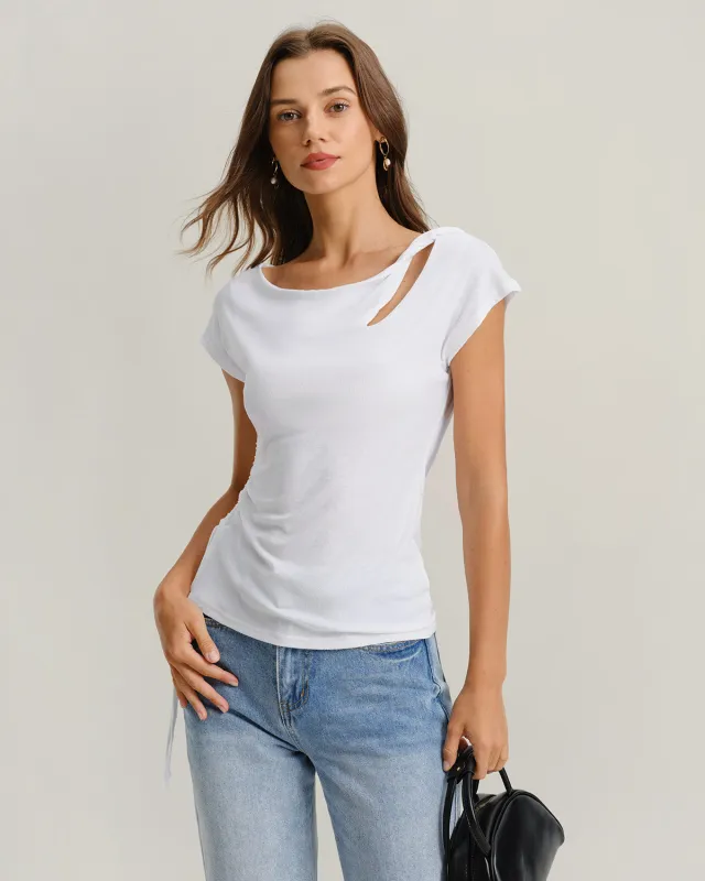 White Cut Out T-shirt sold by rihoas