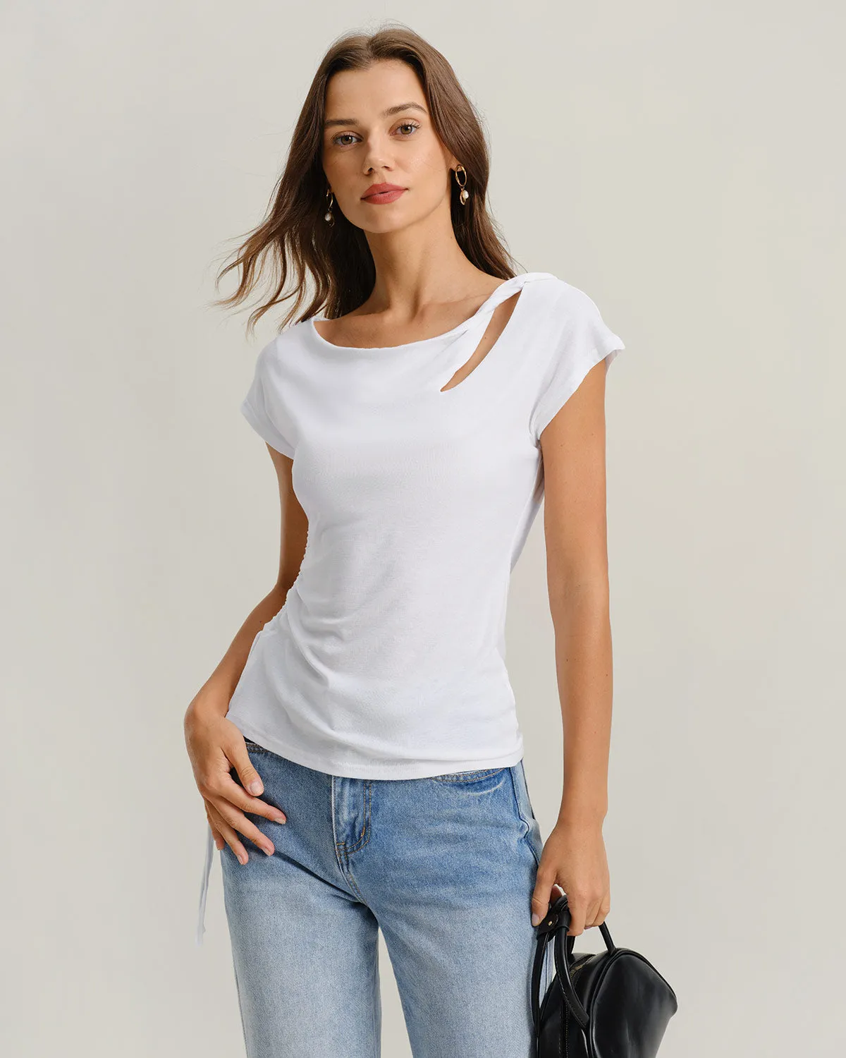 White Cut Out T-shirt sold by rihoas