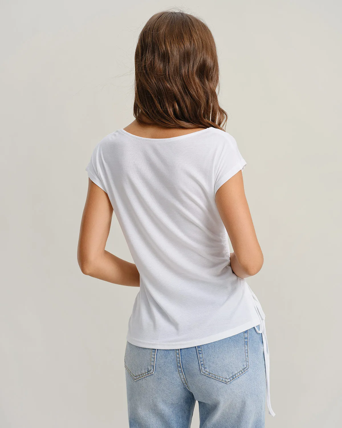 White Cut Out T-shirt sold by rihoas product image thumbnail 5