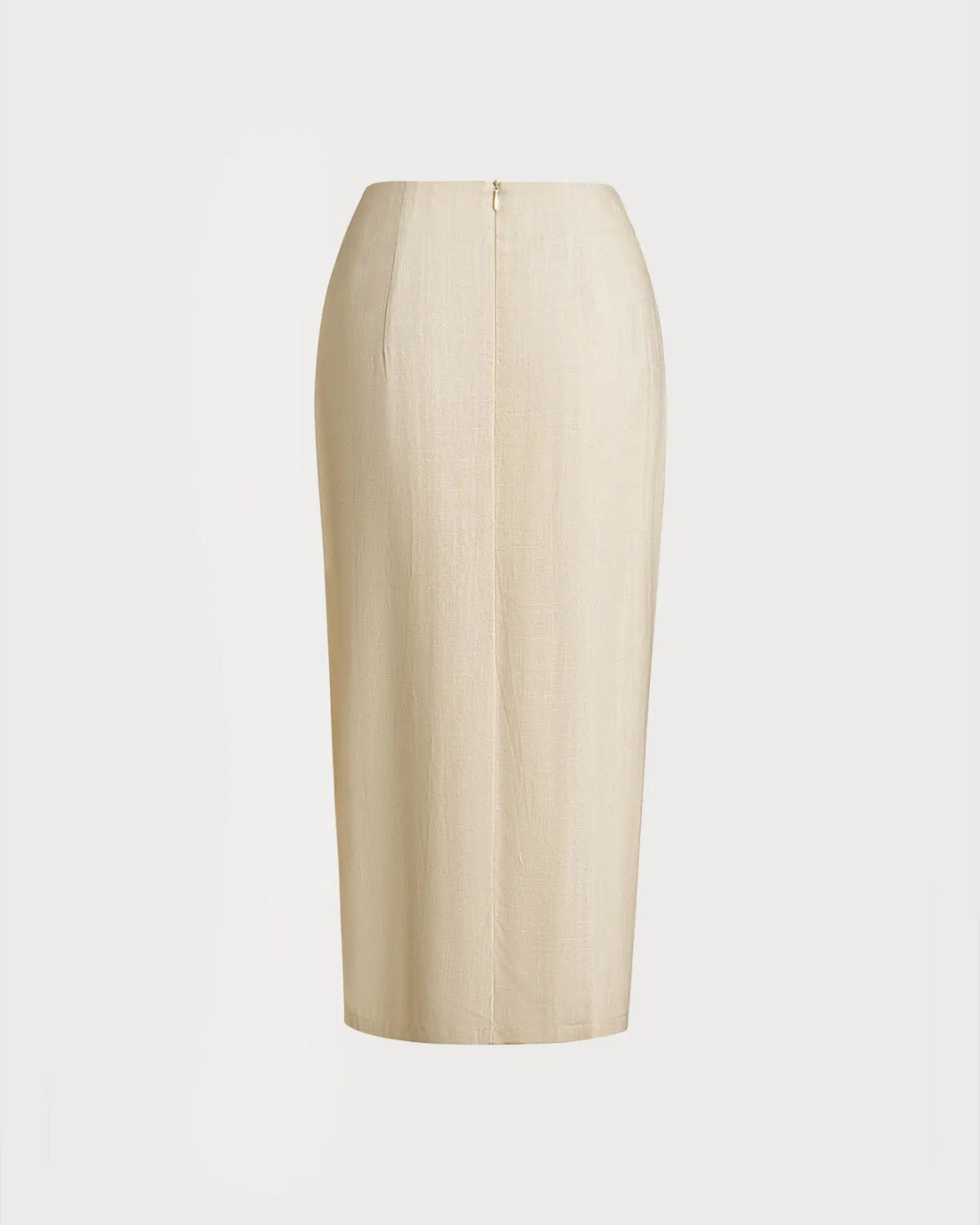 Apricot Natural Waisted Wrap Midi Skirt sold by rihoas product image thumbnail 2