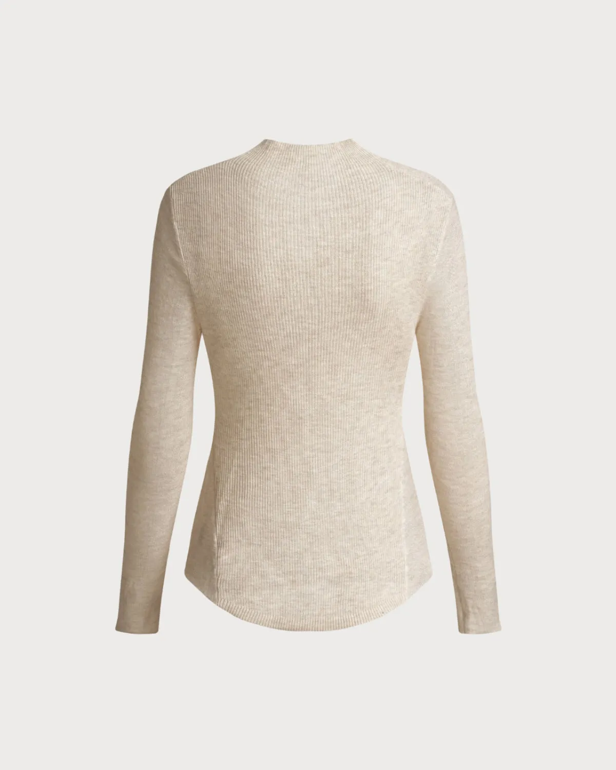 Apricot Cowl Neck Knit Tee sold by rihoas product image thumbnail 2