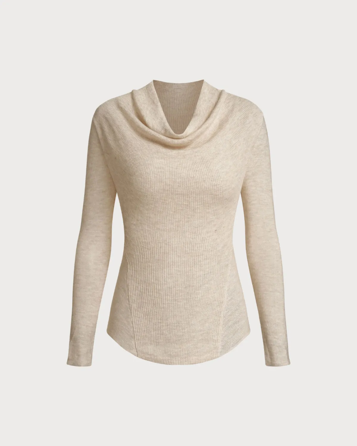 Apricot Cowl Neck Knit Tee sold by rihoas