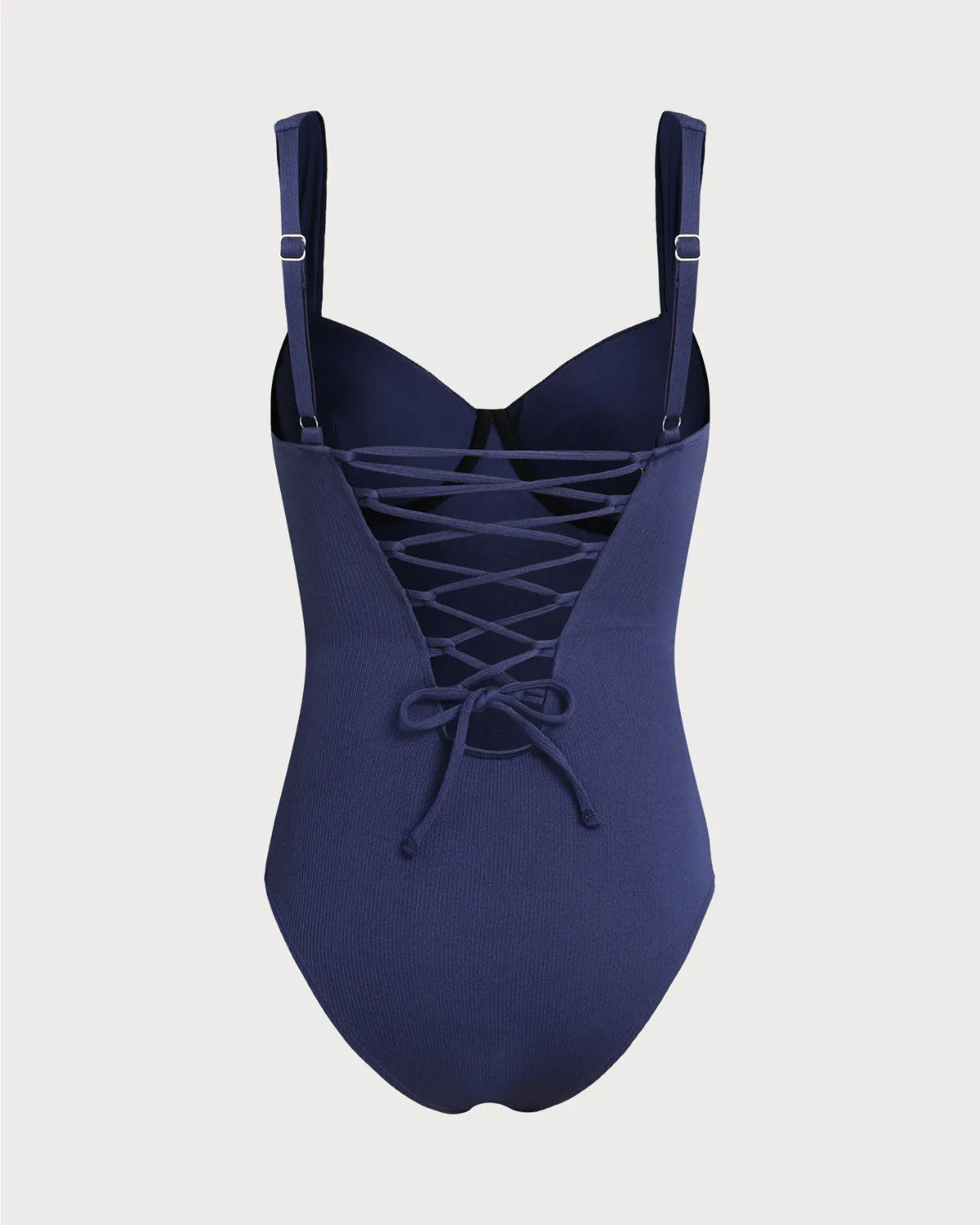 Blue Underwire One-Piece Swimsuit sold by rihoas product image thumbnail 2