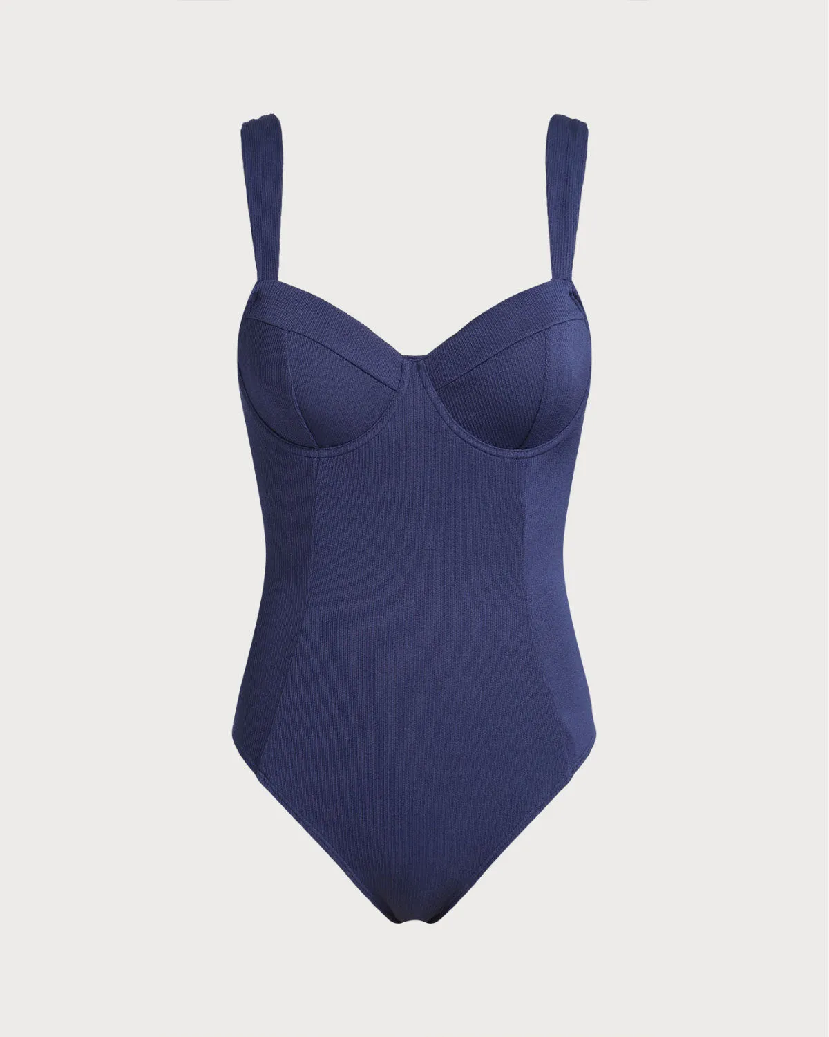 Blue Underwire One-Piece Swimsuit sold by rihoas