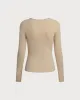 Khaki V Neck Twist Tee sold by rihoas