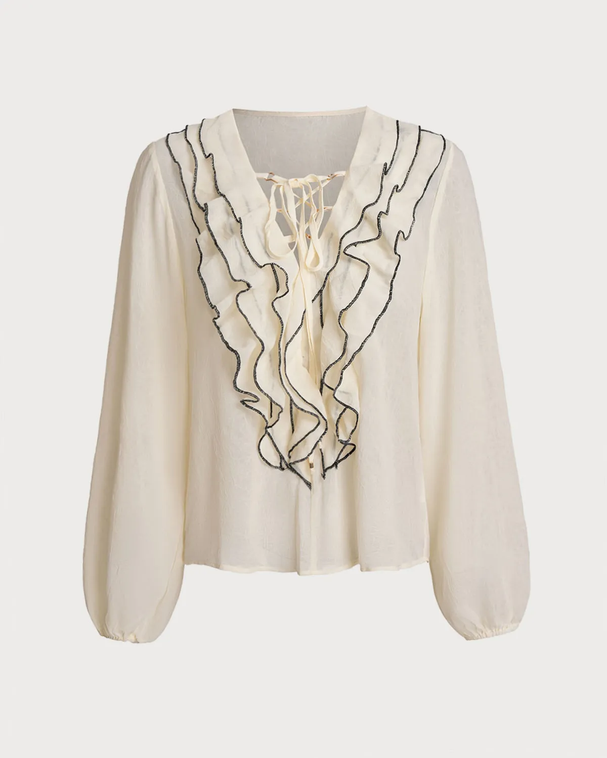 Apricot Contrast Ruffle Shirt sold by rihoas