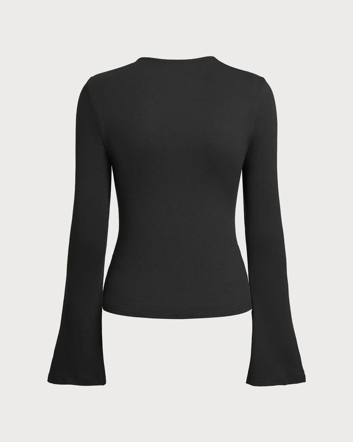 Black Cut Out Slim Knit Tee sold by rihoas product image thumbnail 2