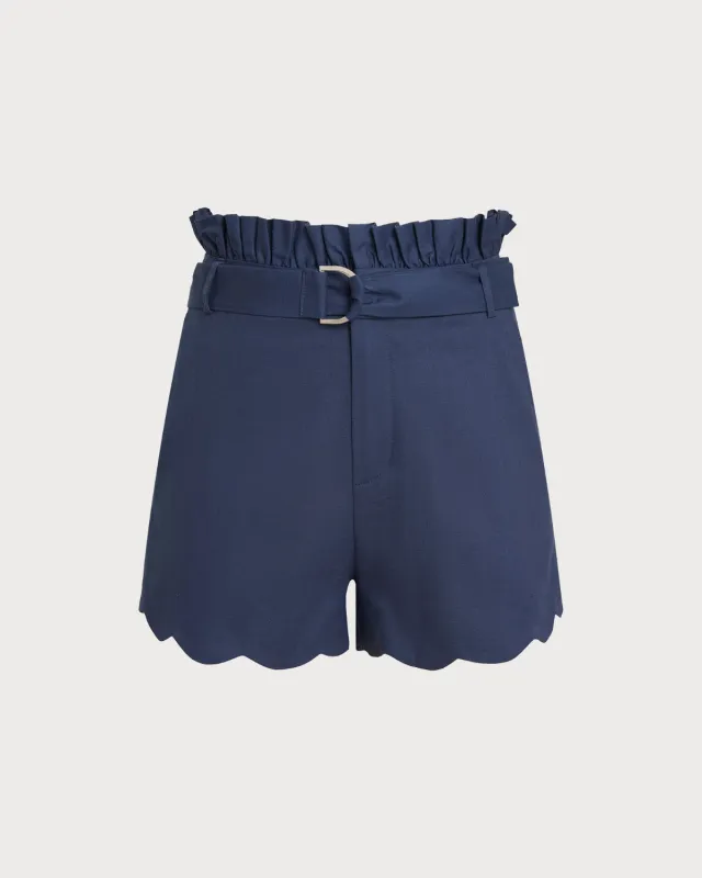 Blue Natural Waisted Pocket Shorts sold by rihoas