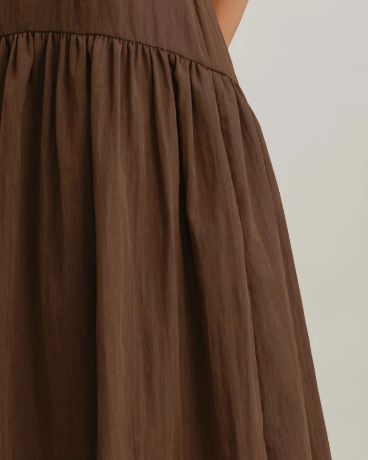 Brown High Waisted High-Low Midi Skirt sold by rihoas product image thumbnail 2