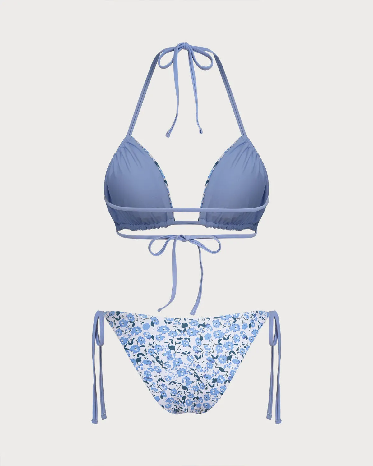 Blue Floral Triangle Bikini Set sold by rihoas product image thumbnail 2