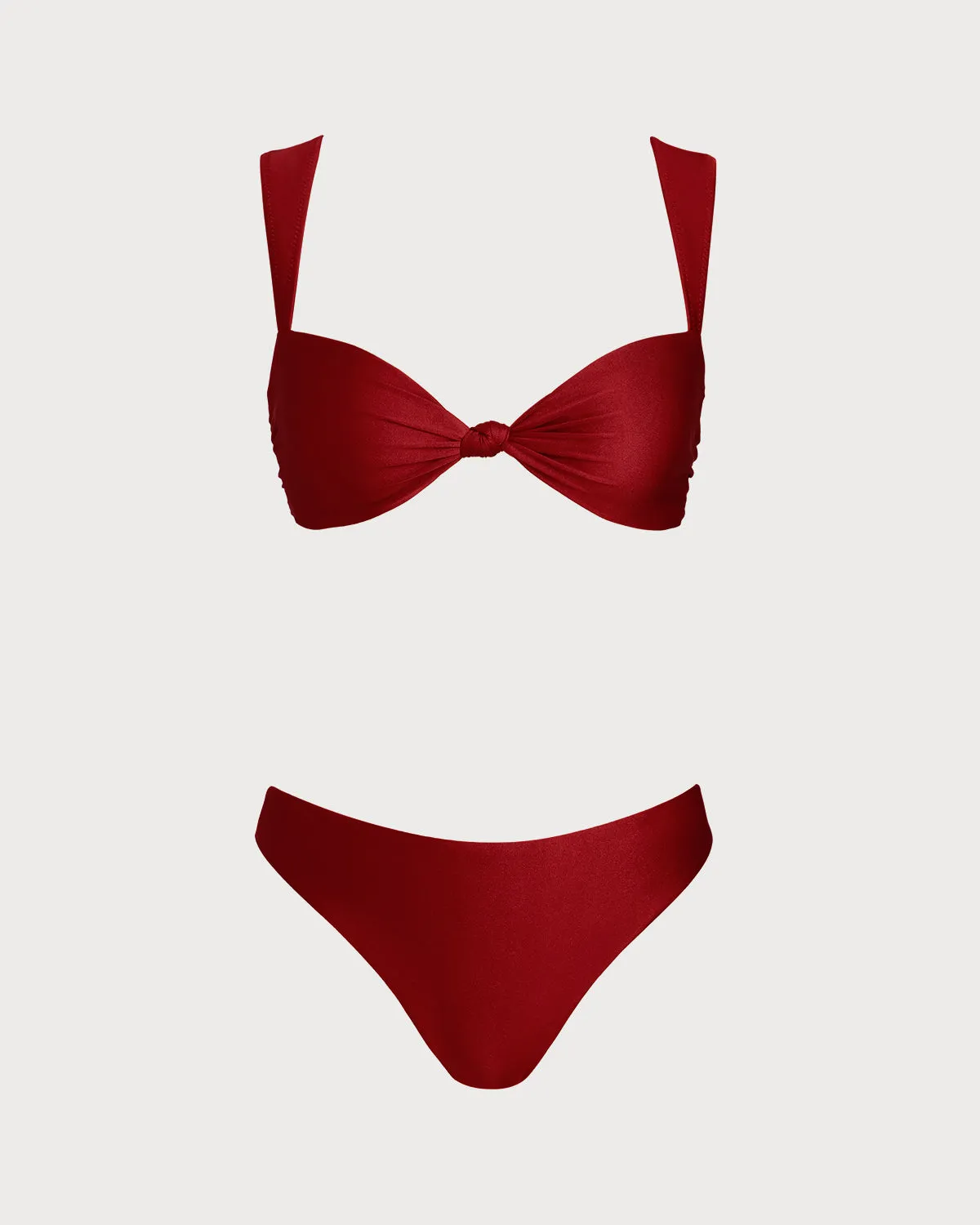 Red Triangle Low Waisted Bikini Set sold by rihoas