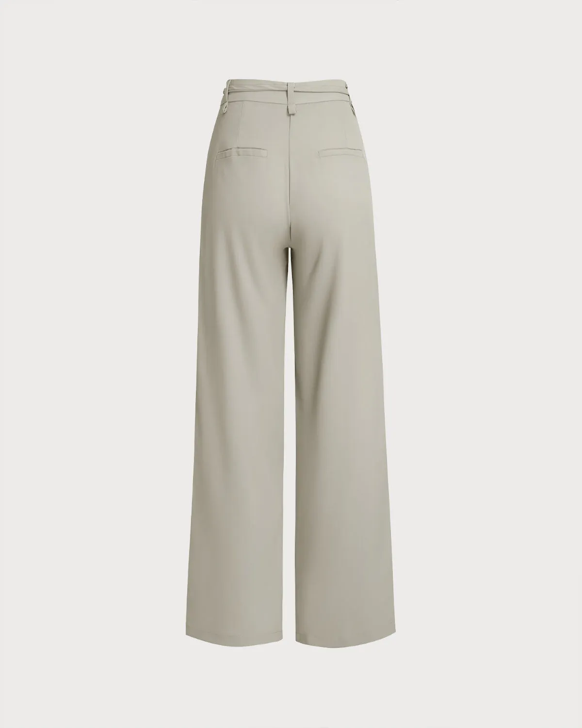 Grey Natural Waisted Straight Casual Pants sold by rihoas product image thumbnail 2