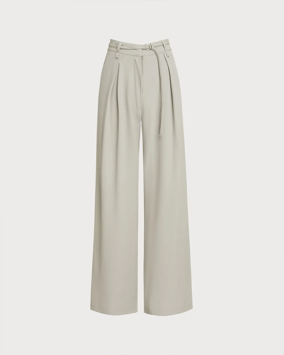 Grey Natural Waisted Straight Casual Pants sold by rihoas