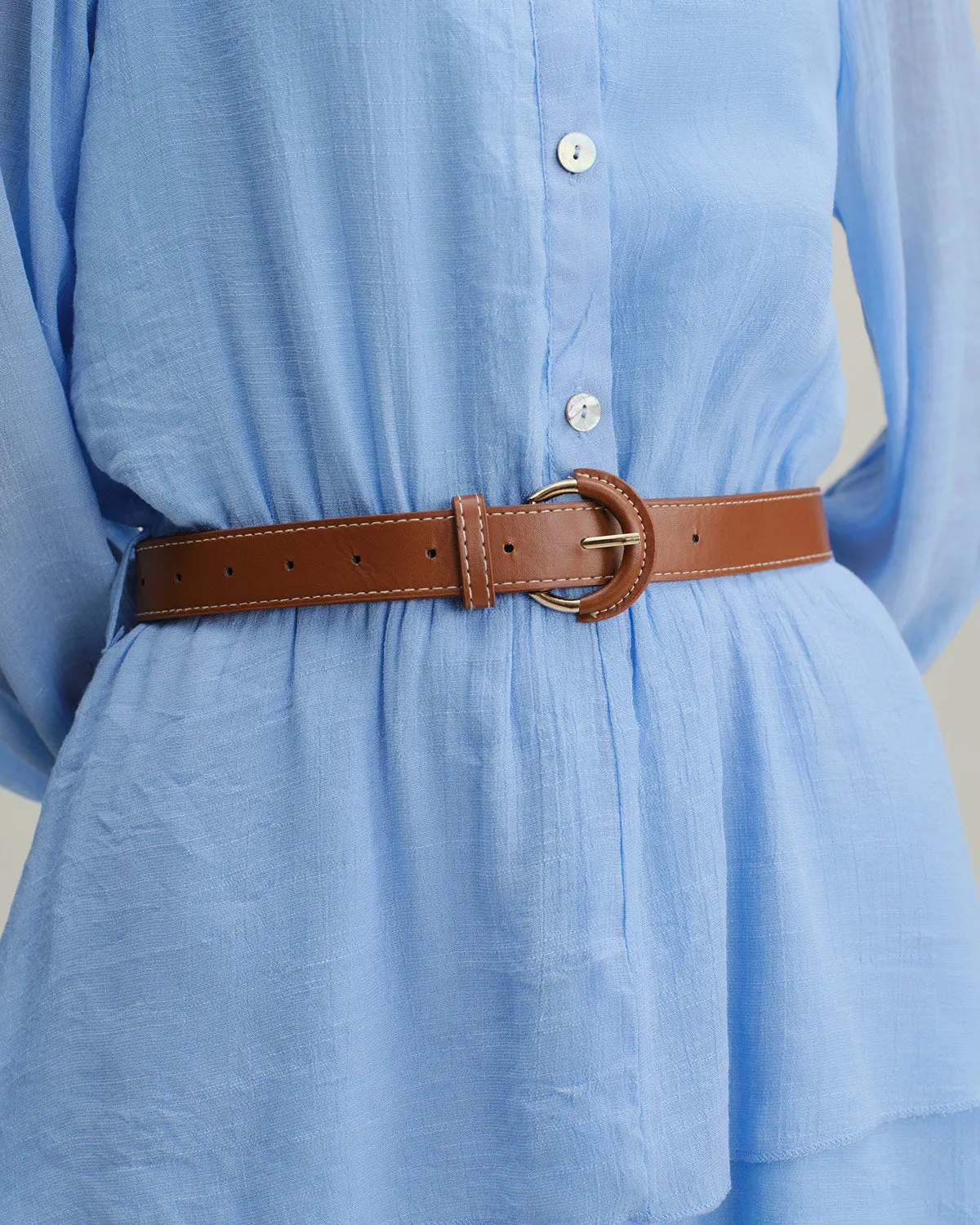 Blue V-Neck Tiered Mini Dress sold by rihoas product image thumbnail 3