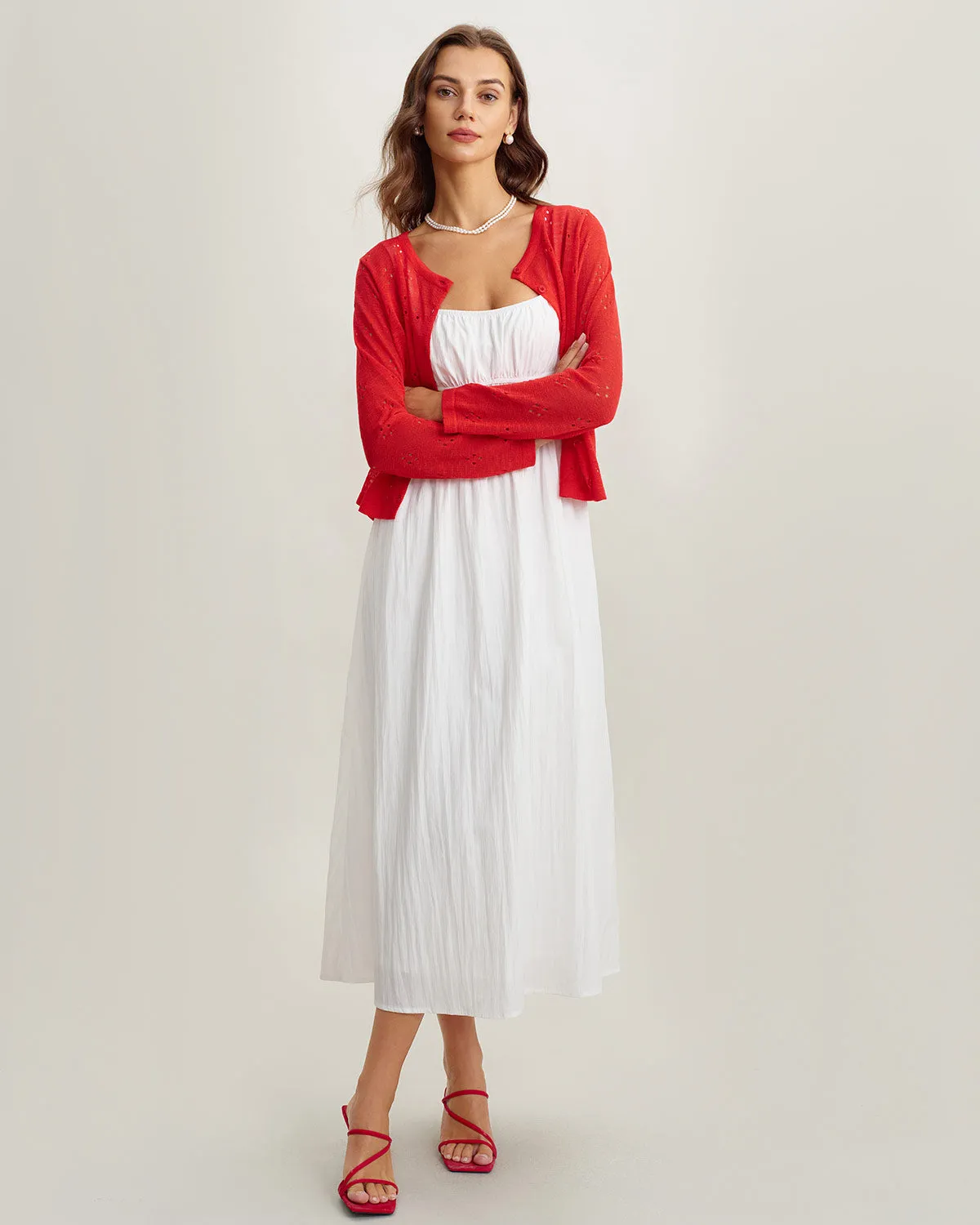 Red See-through Cardigan sold by rihoas product image thumbnail 5