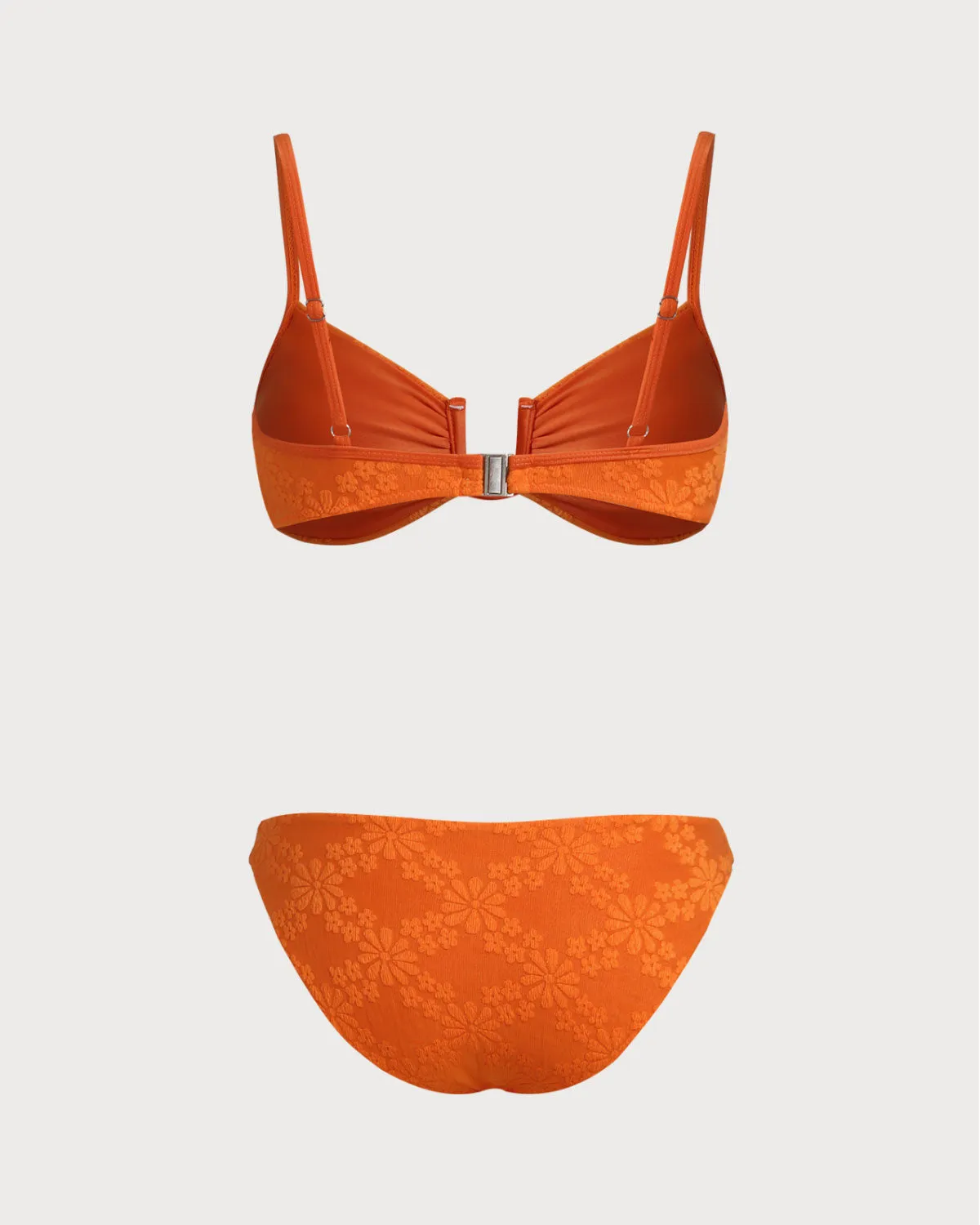 Orange Jacquard Bralette Bikini Set sold by rihoas product image thumbnail 2