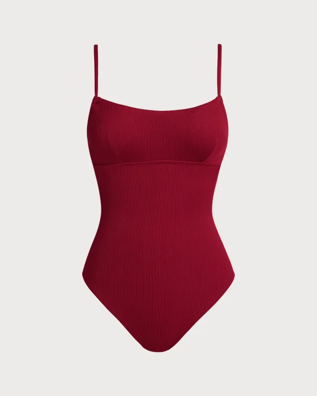 Red Bralette X Cross One-Piece Swimsuit sold by rihoas