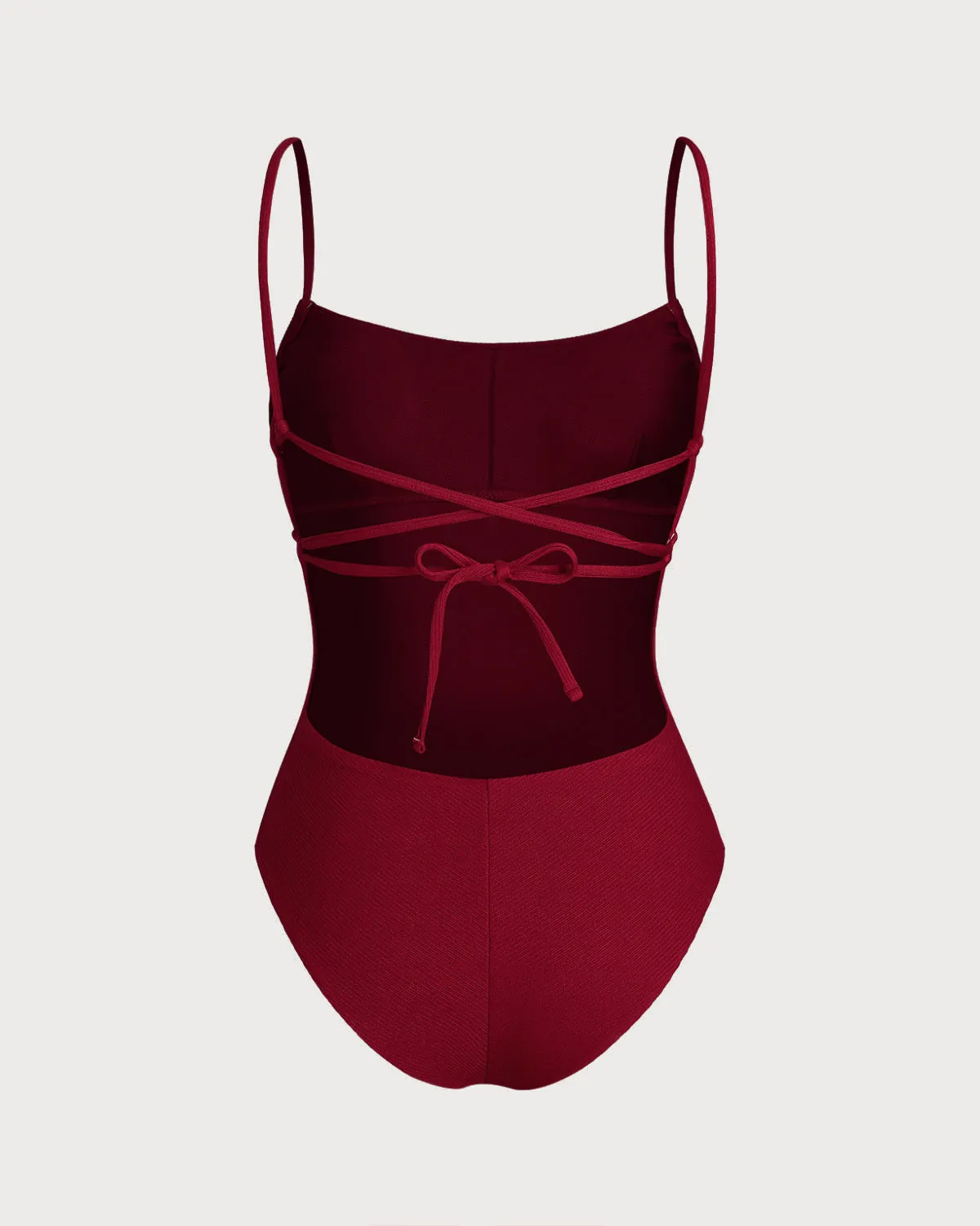 Red Bralette X Cross One-Piece Swimsuit sold by rihoas product image thumbnail 2