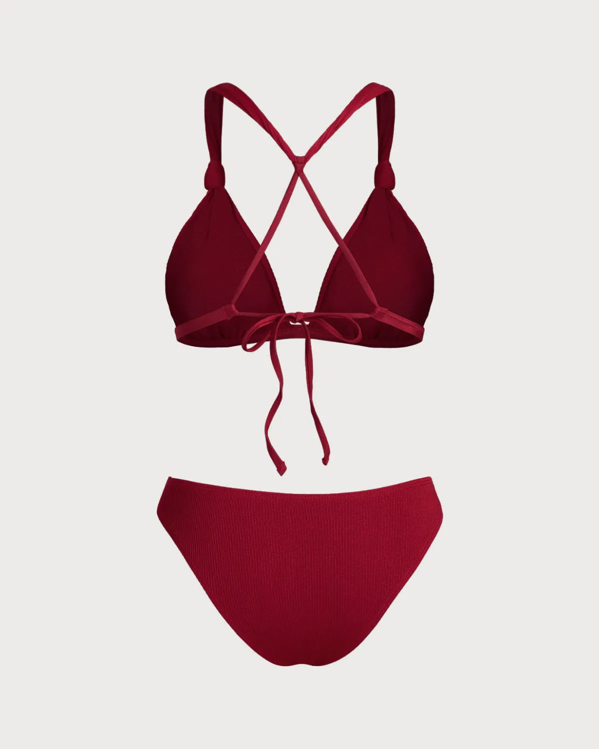 Red Bralette Ruched Bikini Set sold by rihoas product image thumbnail 2