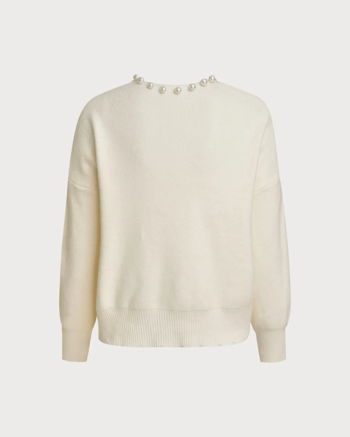 Beige Single Button Loose Knit Cardigan sold by rihoas product image thumbnail 2