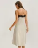 White Lace Contrasting Slip Midi Dress sold by rihoas