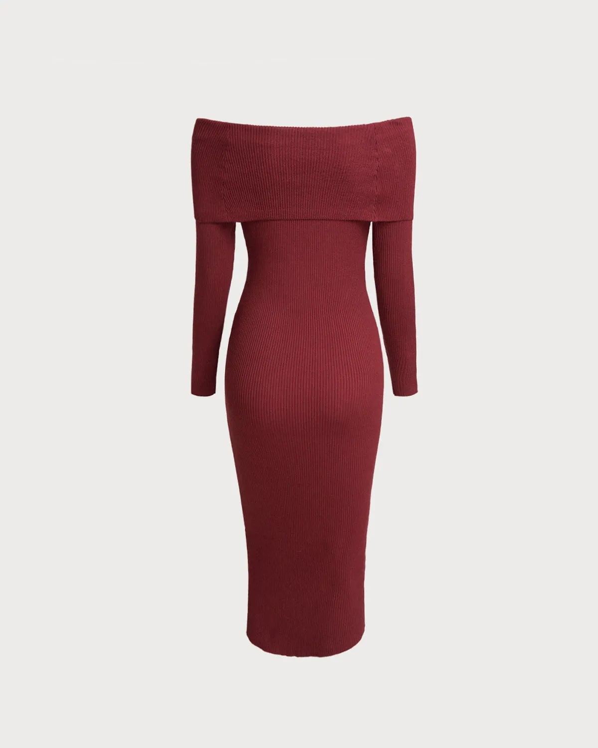 Red Off The Shoulder Bodycon Sweater Dress sold by rihoas product image thumbnail 2