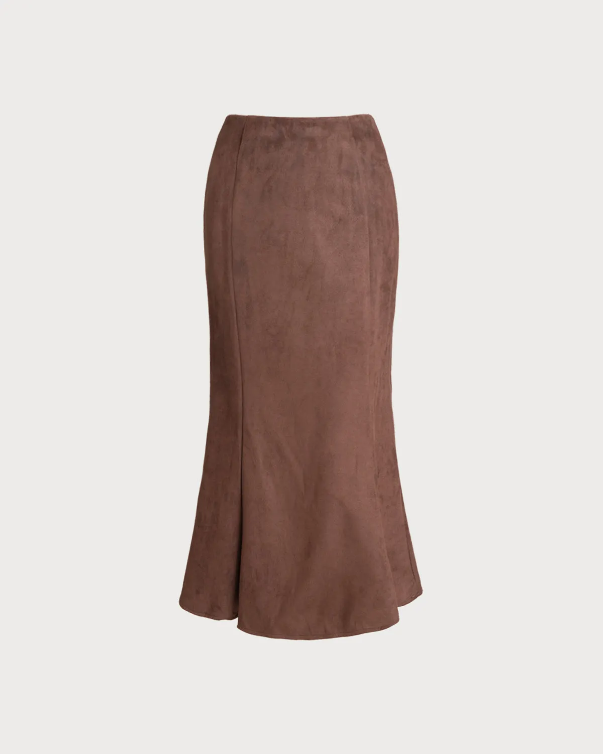 Brown Suede A-line Midi Skirt sold by rihoas product image thumbnail 2