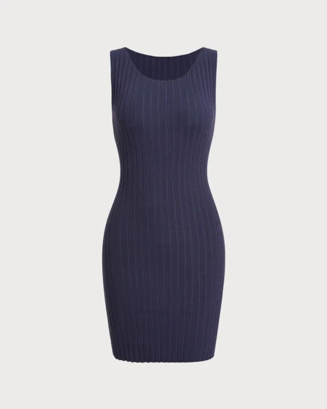 Blue Bodycon Sleeveless Sweater Dress made by rihoas