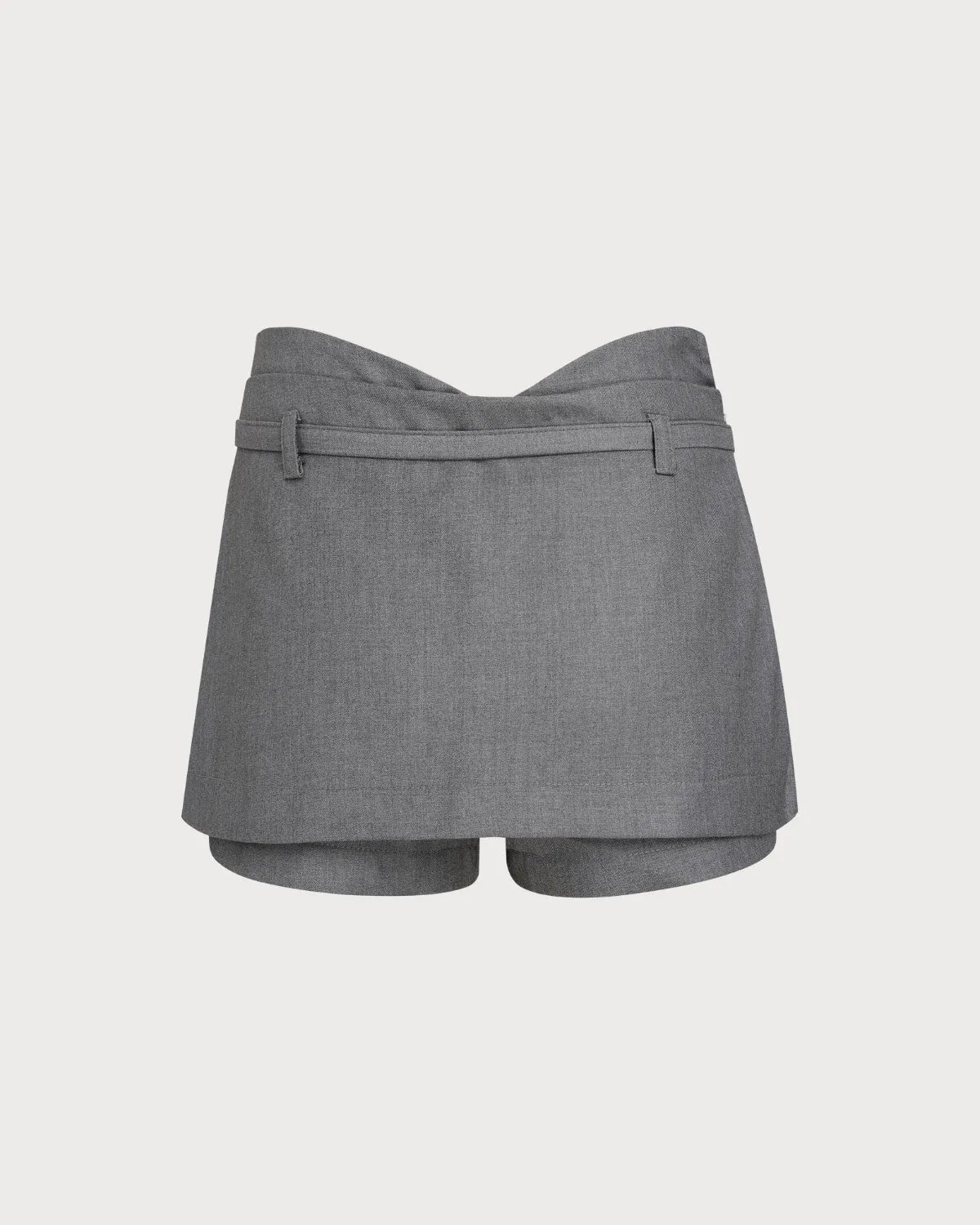 Grey Natural Waisted Belt Skort sold by rihoas product image thumbnail 2