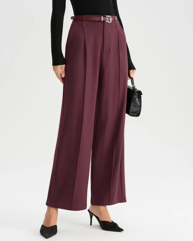 Wine Red Natural Waisted Casual Pants sold by rihoas