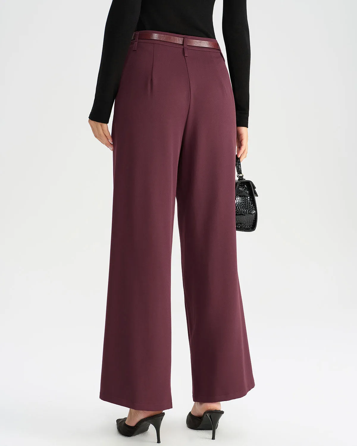 Wine Red Natural Waisted Casual Pants sold by rihoas product image thumbnail 3