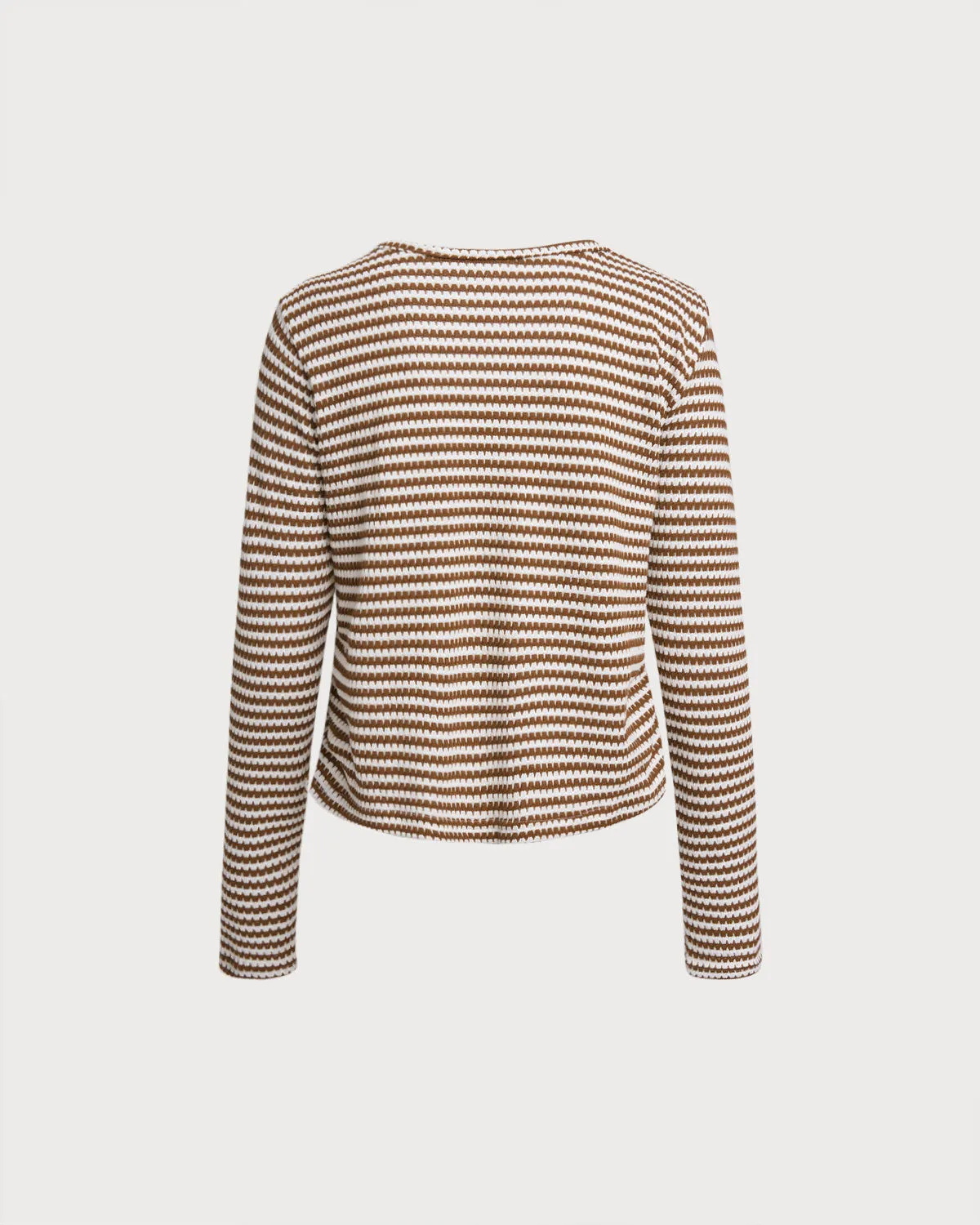 Brown Striped Casual Tee sold by rihoas product image thumbnail 2