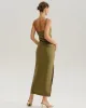 Green Bodycon Slip Midi Dress sold by rihoas
