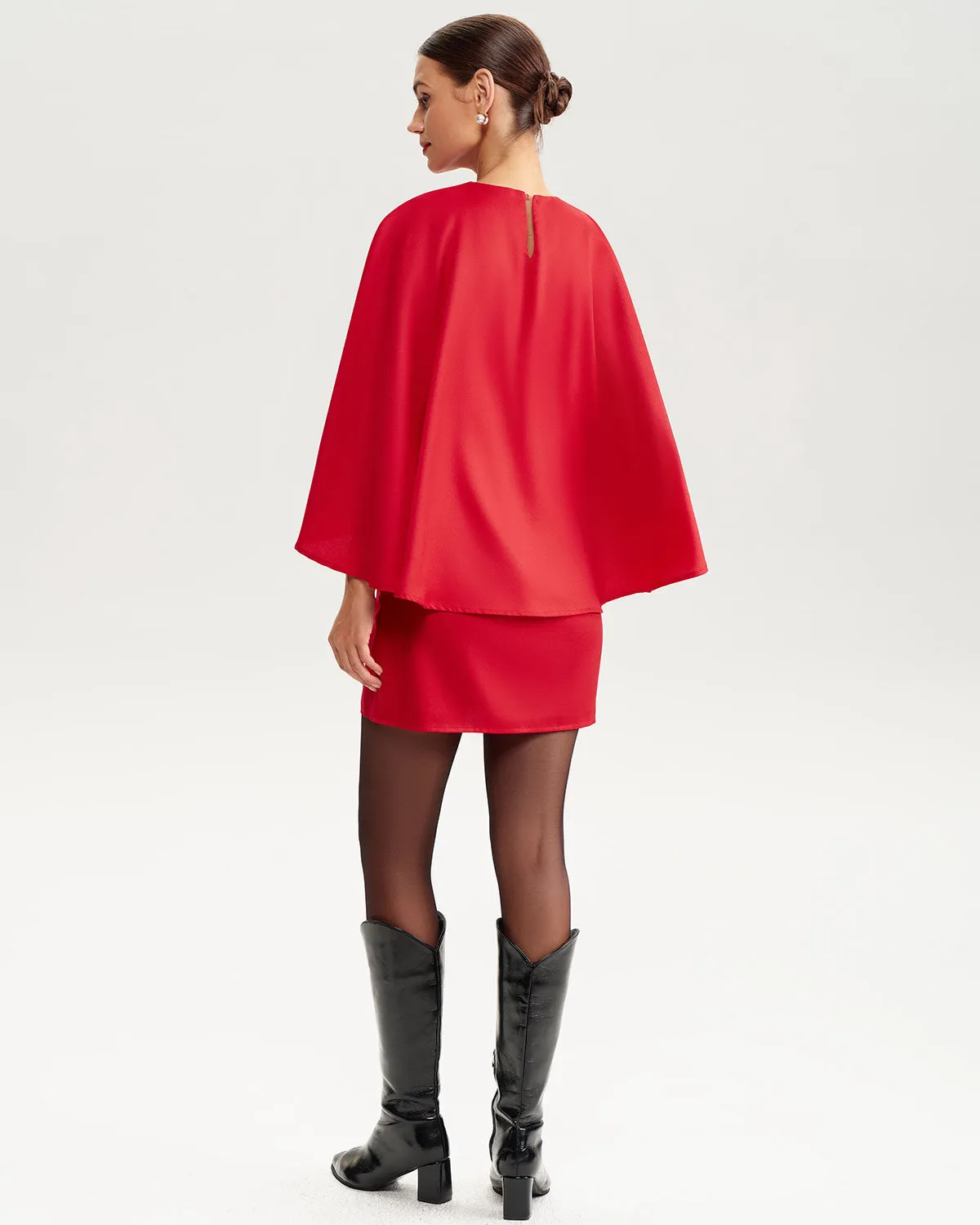 White Batwing Sleeve Mini Dress sold by rihoas product image thumbnail 5