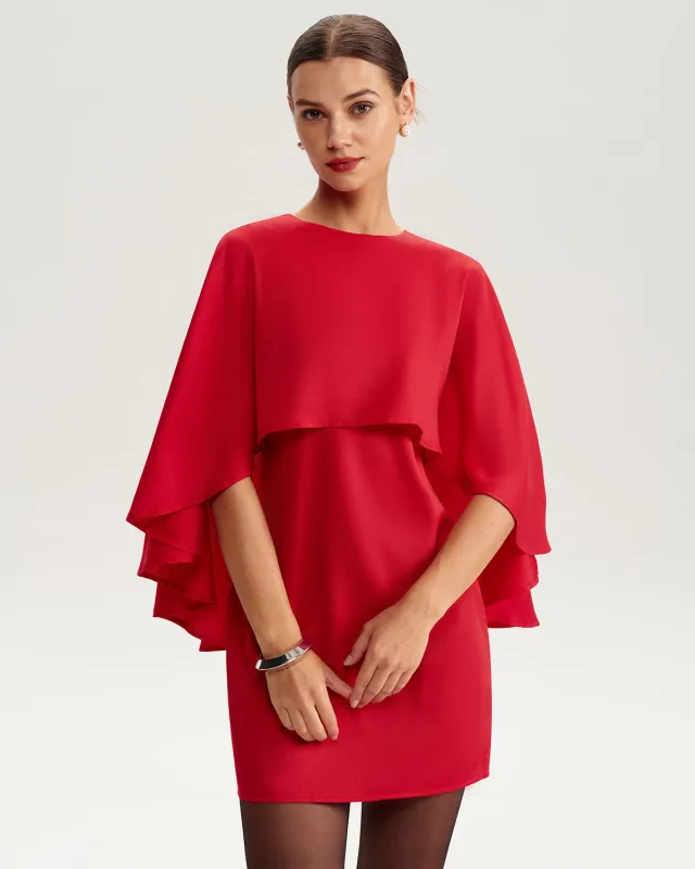 White Batwing Sleeve Mini Dress sold by rihoas