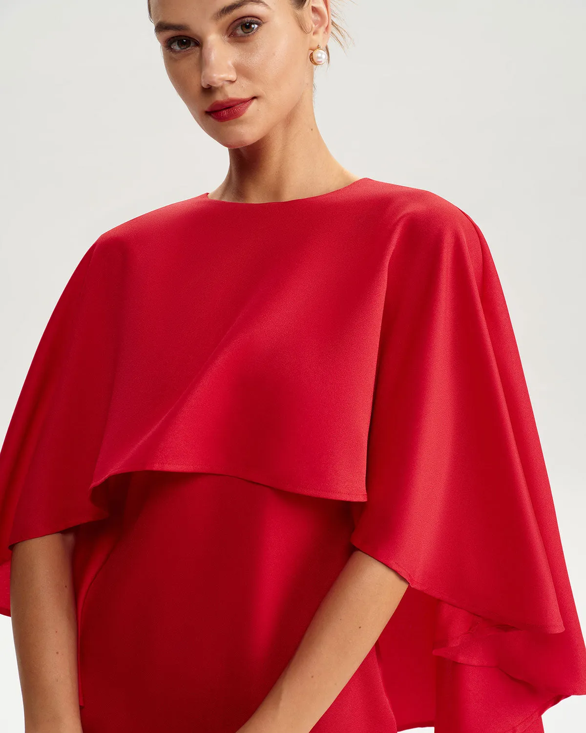 White Batwing Sleeve Mini Dress sold by rihoas product image thumbnail 2