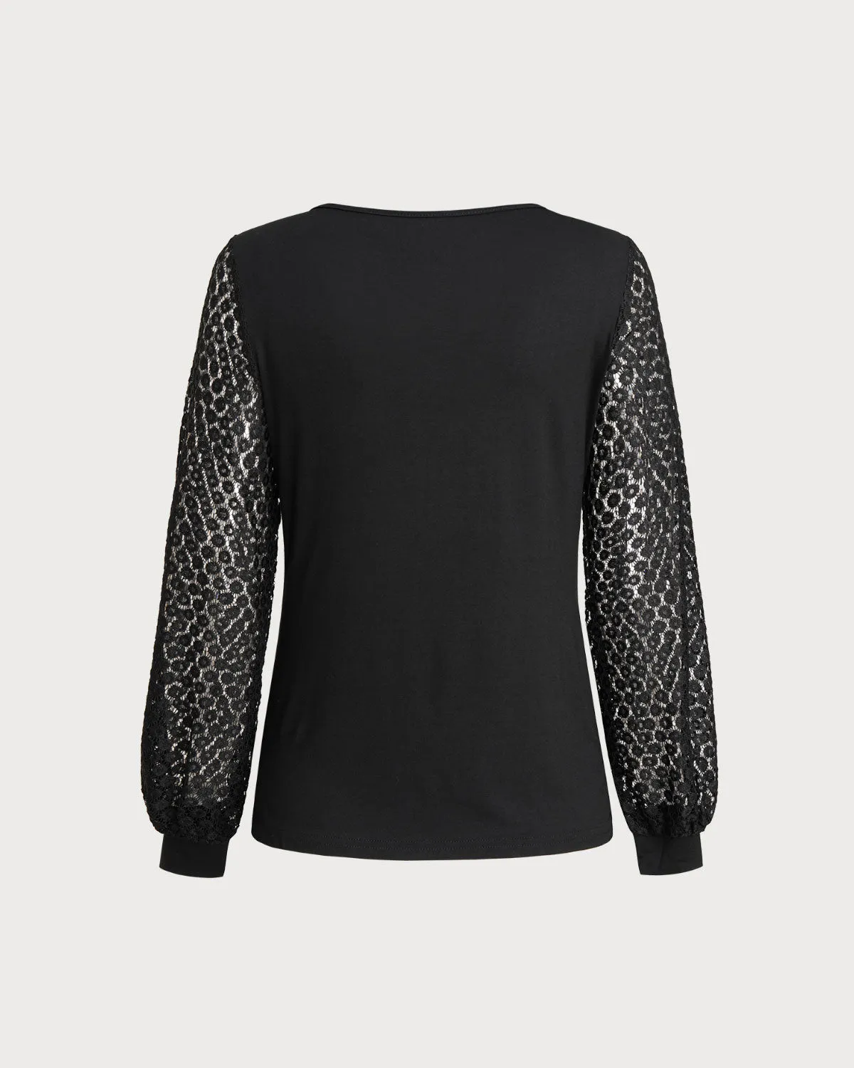 Black Ruched Lantern Sleeve Blouse sold by rihoas product image thumbnail 2