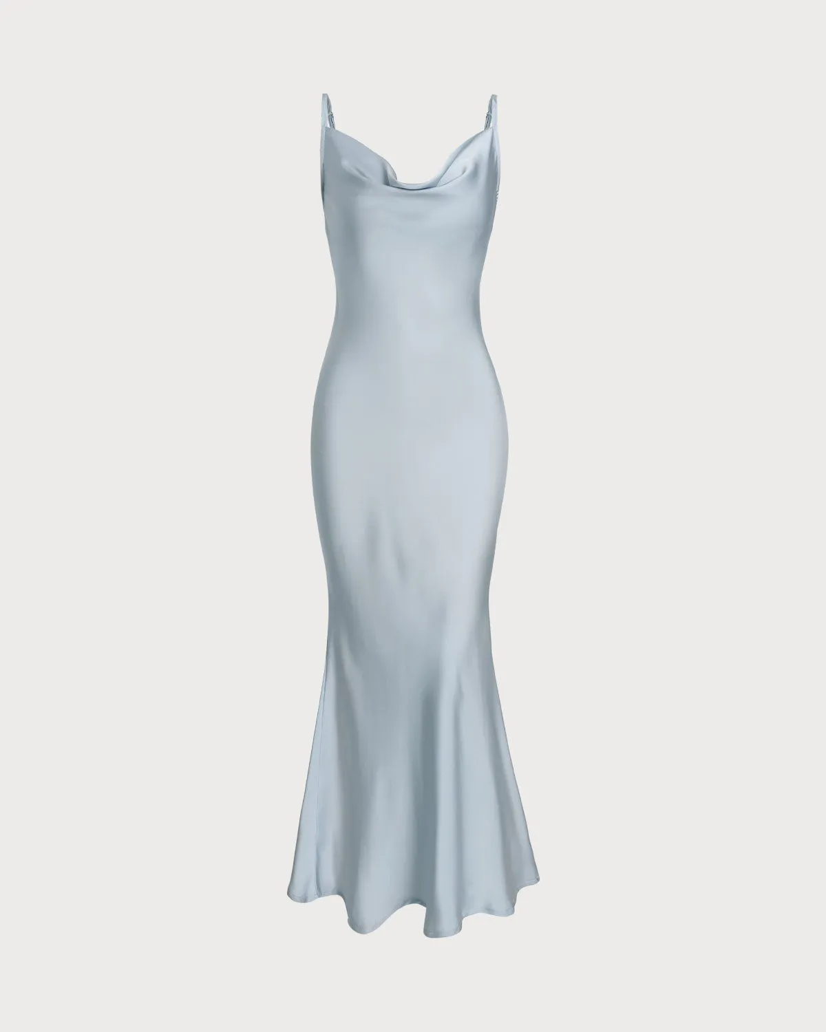 Grey Satin Slip Maxi Dress sold by rihoas
