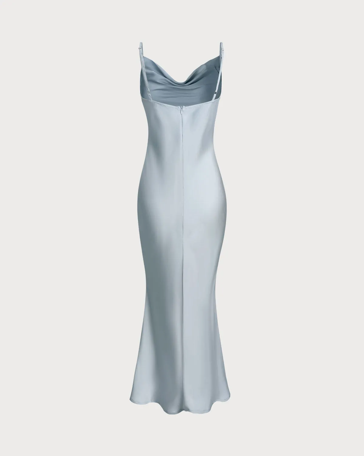 Grey Satin Slip Maxi Dress sold by rihoas product image thumbnail 2