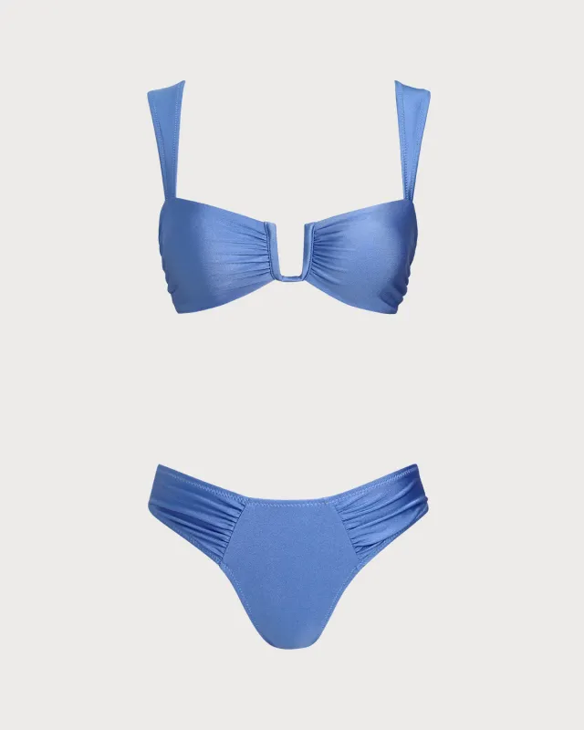 Blue Triangle High Stretch Bikini Set sold by rihoas
