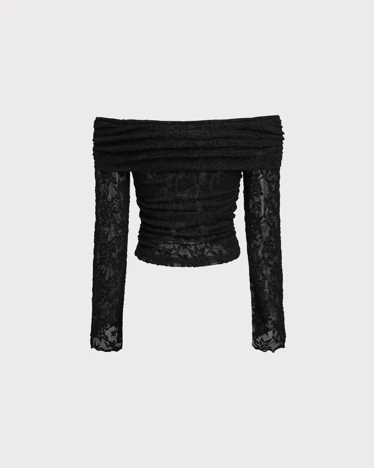 Black Lace Off The Shoulder Tee sold by rihoas product image thumbnail 5