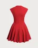Red Sleeveless A-Line Mini Dress sold by rihoas