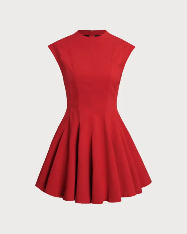 Red Sleeveless A-Line Mini Dress sold by rihoas