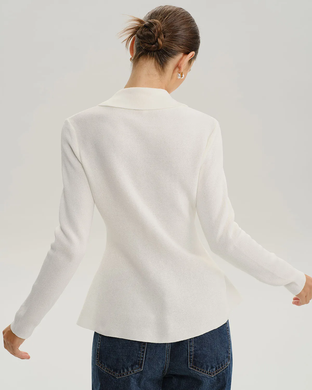 White Button Knit Cardigan sold by rihoas product image thumbnail 4