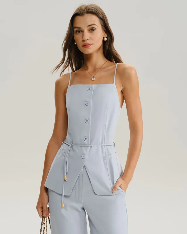 Blue Button Cami Top sold by rihoas