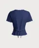 Navy Square Neck Button Blouse sold by rihoas