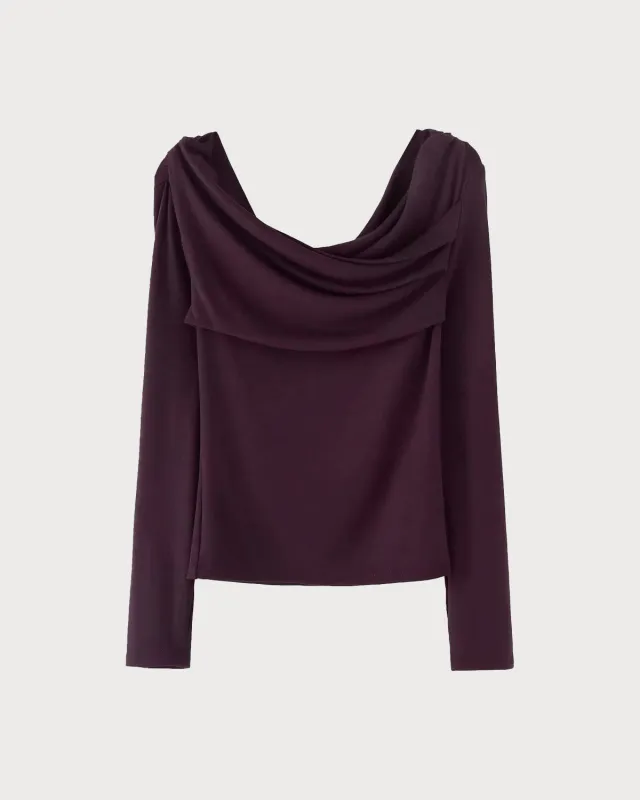 Purple Asymmetrical Ruched Tee sold by rihoas