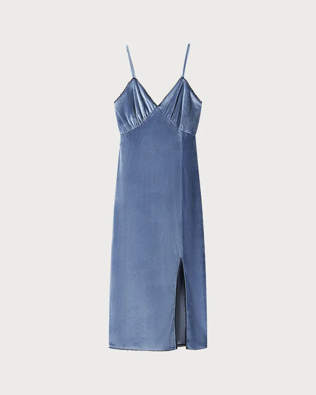 Blue Velvet Slip Midi Dress sold by rihoas