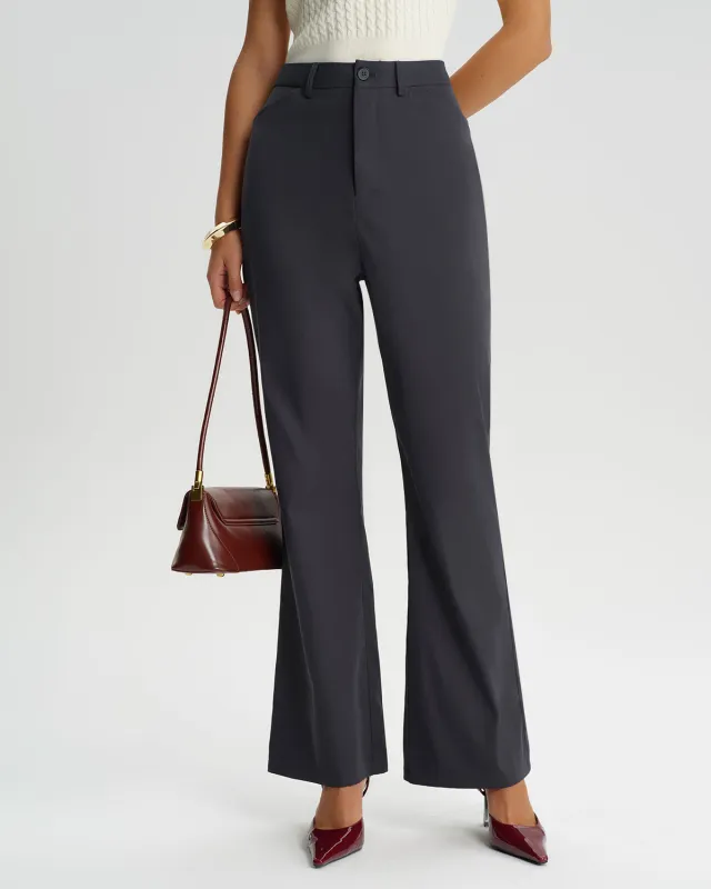 Grey Natural Waisted Flared Pants sold by rihoas