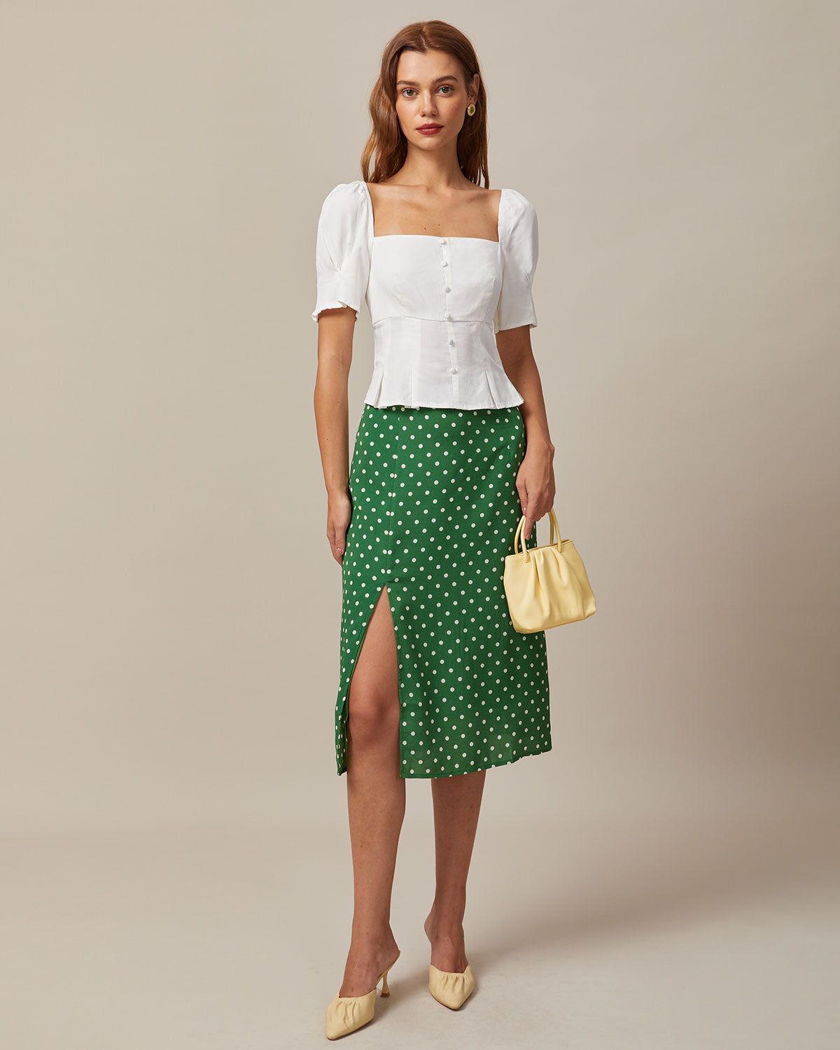 The White Square Neck Puff Sleeve Blouse sold by rihoas product image thumbnail 2